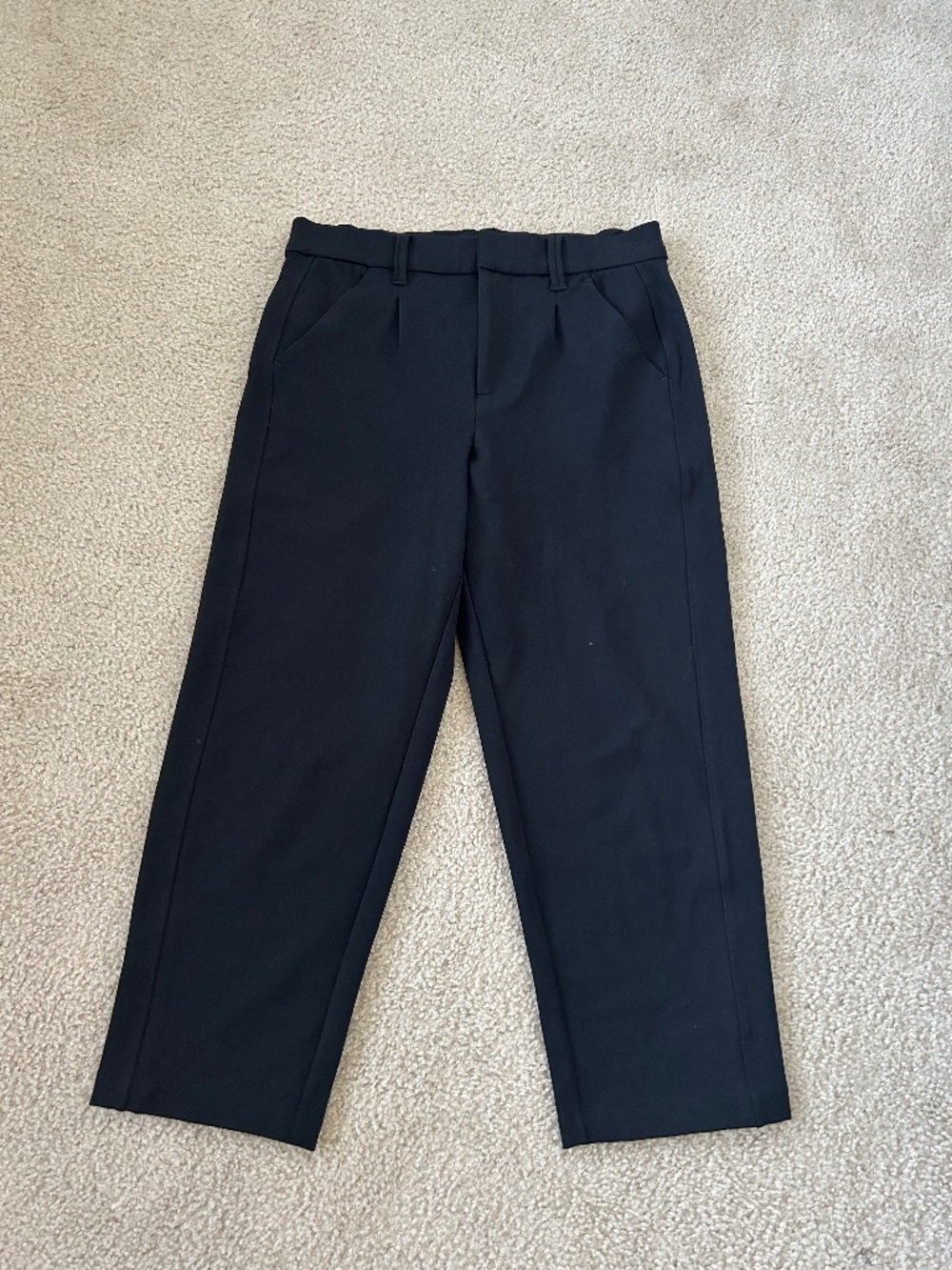 Wit & Wisdom 8P Pleated Ankle Straight Leg Pants Women’s Black w/Pockets